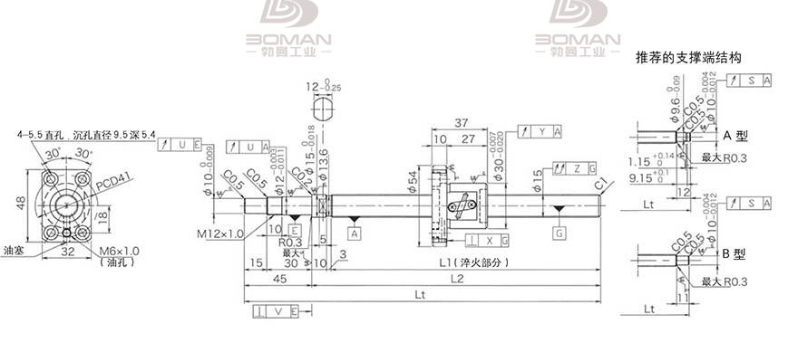 KURODA GP1502DS-BAPR-0300B-C3S 黑田丝杆c5精度