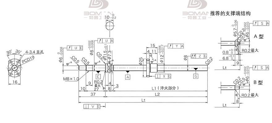 KURODA DP0801JS-HDNR-0180B-C3F 日本黑田丝杠和thk丝杠